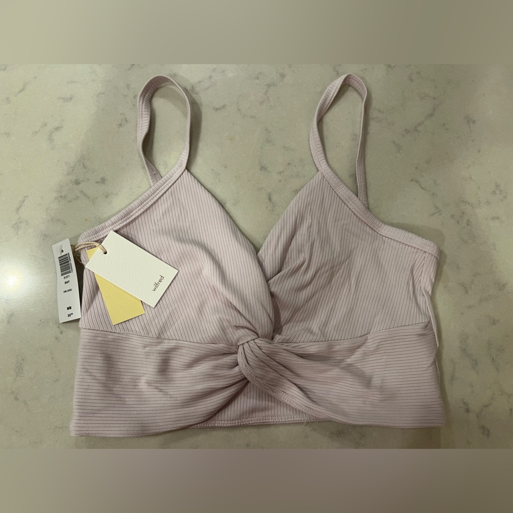 NWT Wilfred Lavender Knotted Crop Top Size Medium
